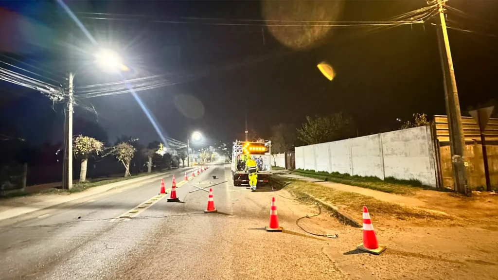 Demarcación de calzadas y soleras en la zona urbana de Catemu